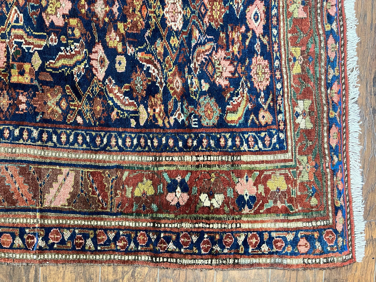 Caucasian Kalegy Rug 6x11, Wide Runner, Wool Hand Knotted Carpet, Navy Blue Tribal Rug, 1920s Antique Rug, 6 x 11 Oriental Carpet - Jewel Rugs, view 10