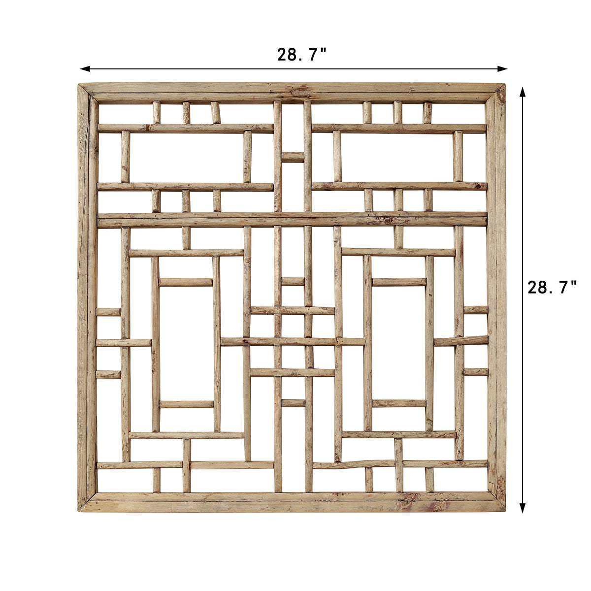 Vintage Wooden Lattice Wall Panel 28.7" W x 28.7" H