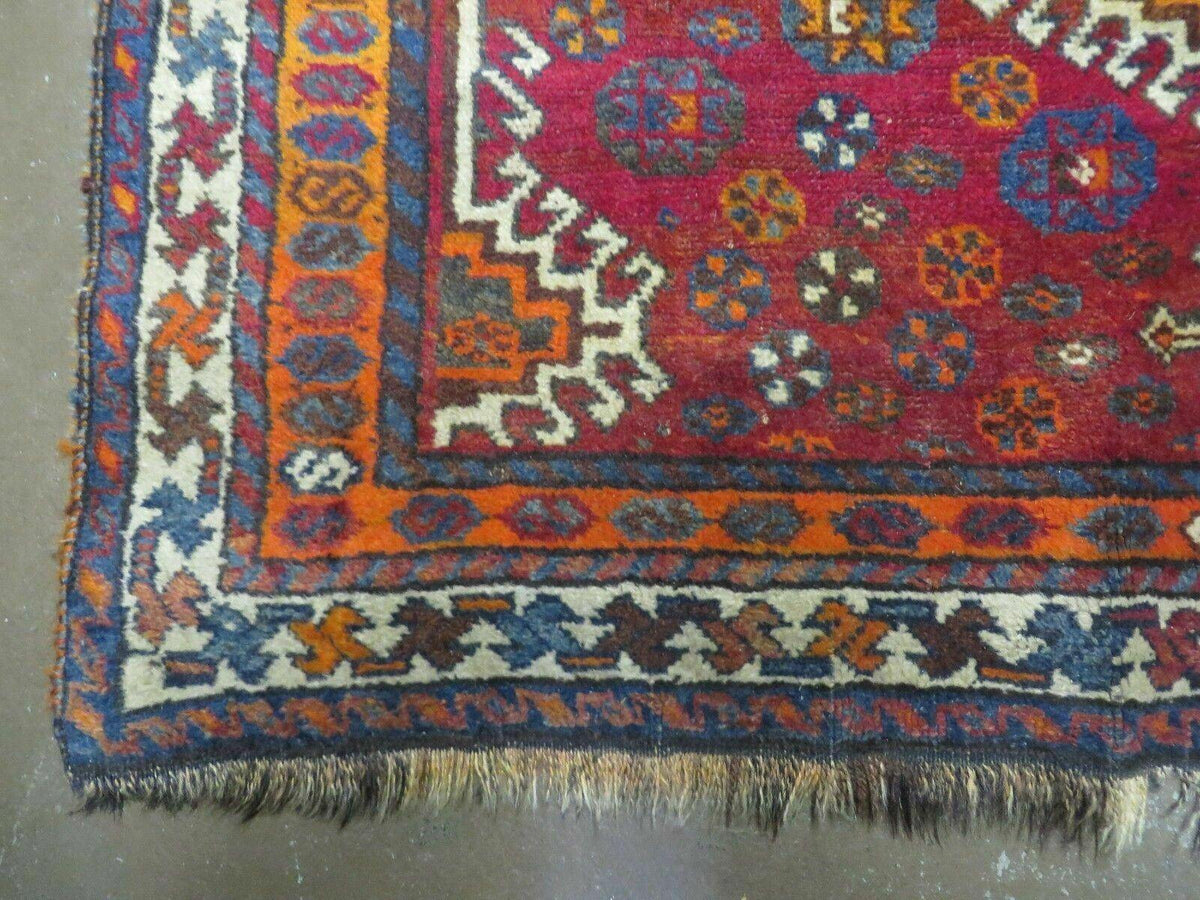 4' X 7' Antique Handmade Tribal Turkish Wool Rug Nice - Jewel Rugs, view 9