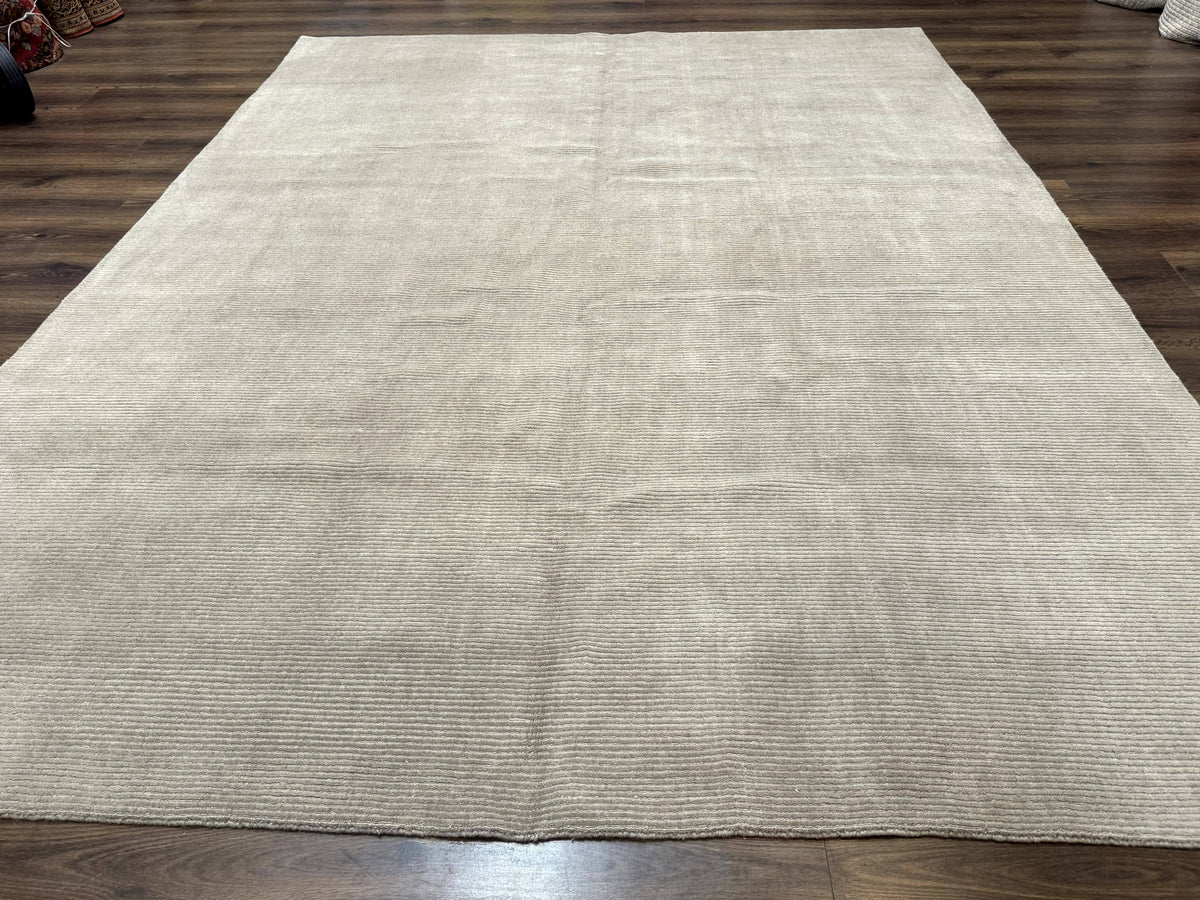 Tibetan Rug 8x10 Taupe Handmade Wool Modern Contemporary Carpet - Jewel Rugs, view 2