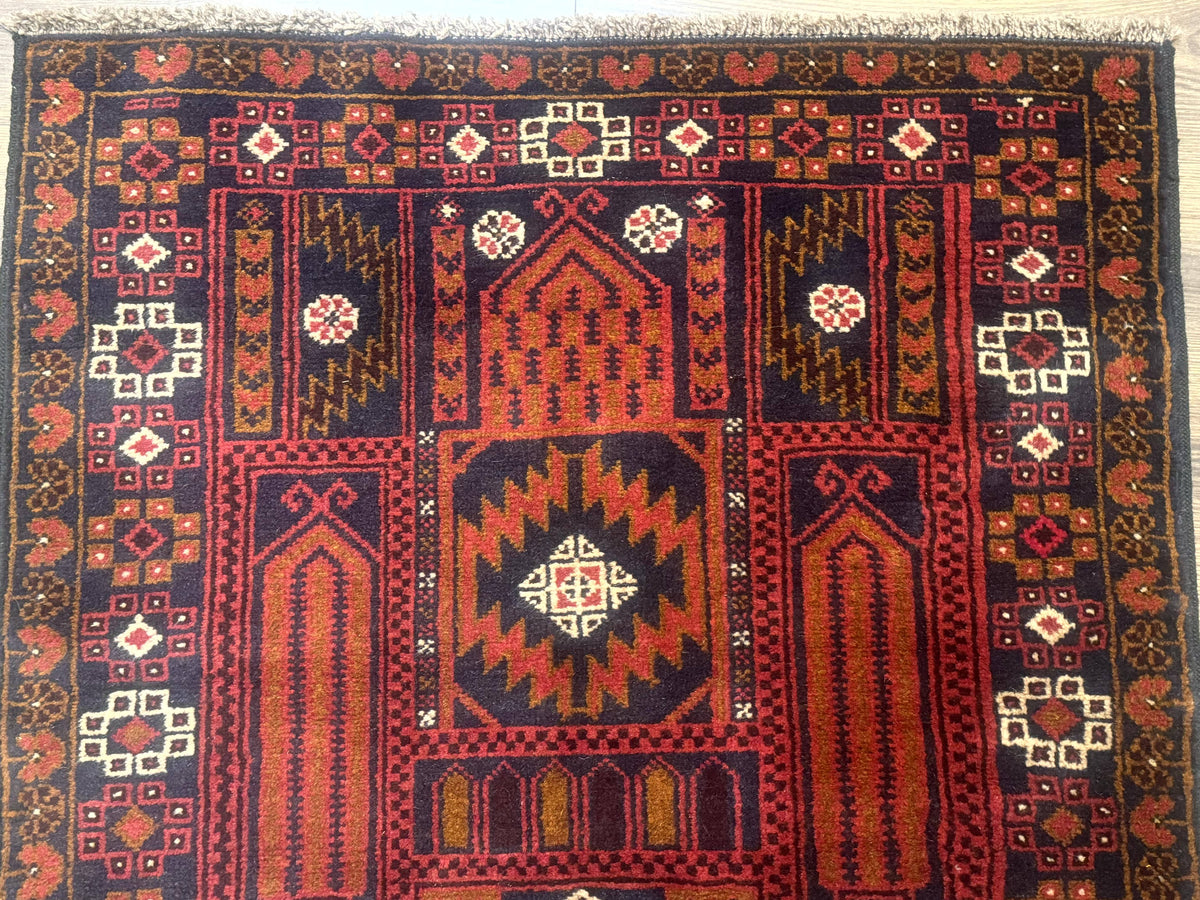 Afghan Rug 3x7, Balouch Carpet, Tribal Rug, Red, New - Jewel Rugs, view 4