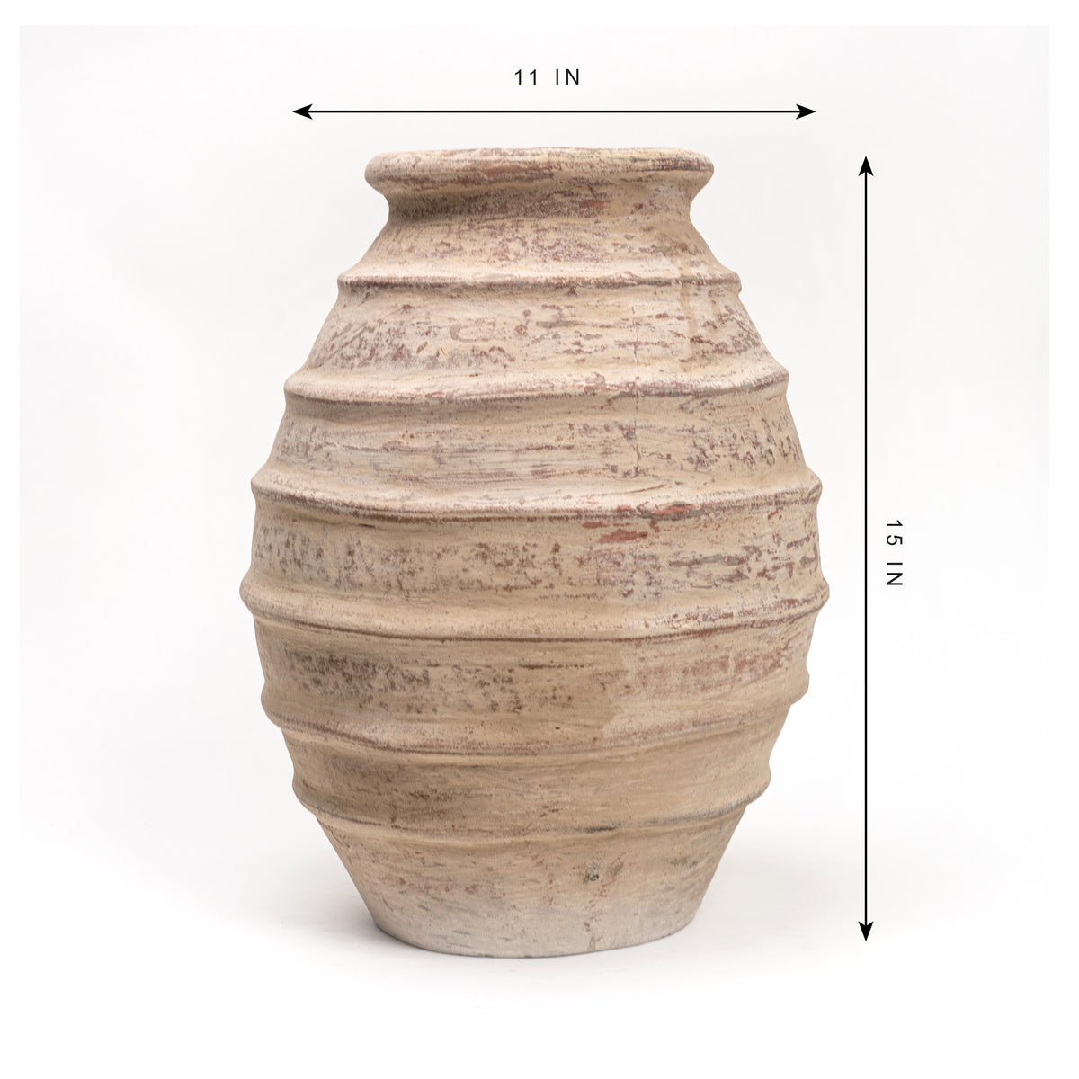 15"H Tribe Water Jar Off White Medium