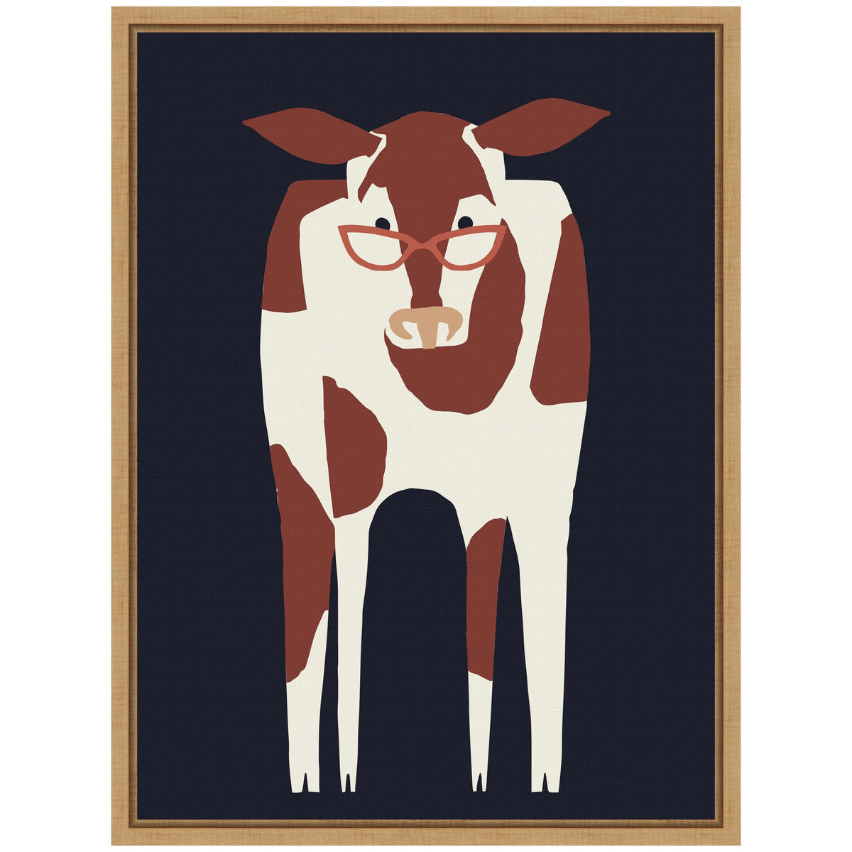 Sylvie Farm Cow Framed Canvas by Hannah Beisang