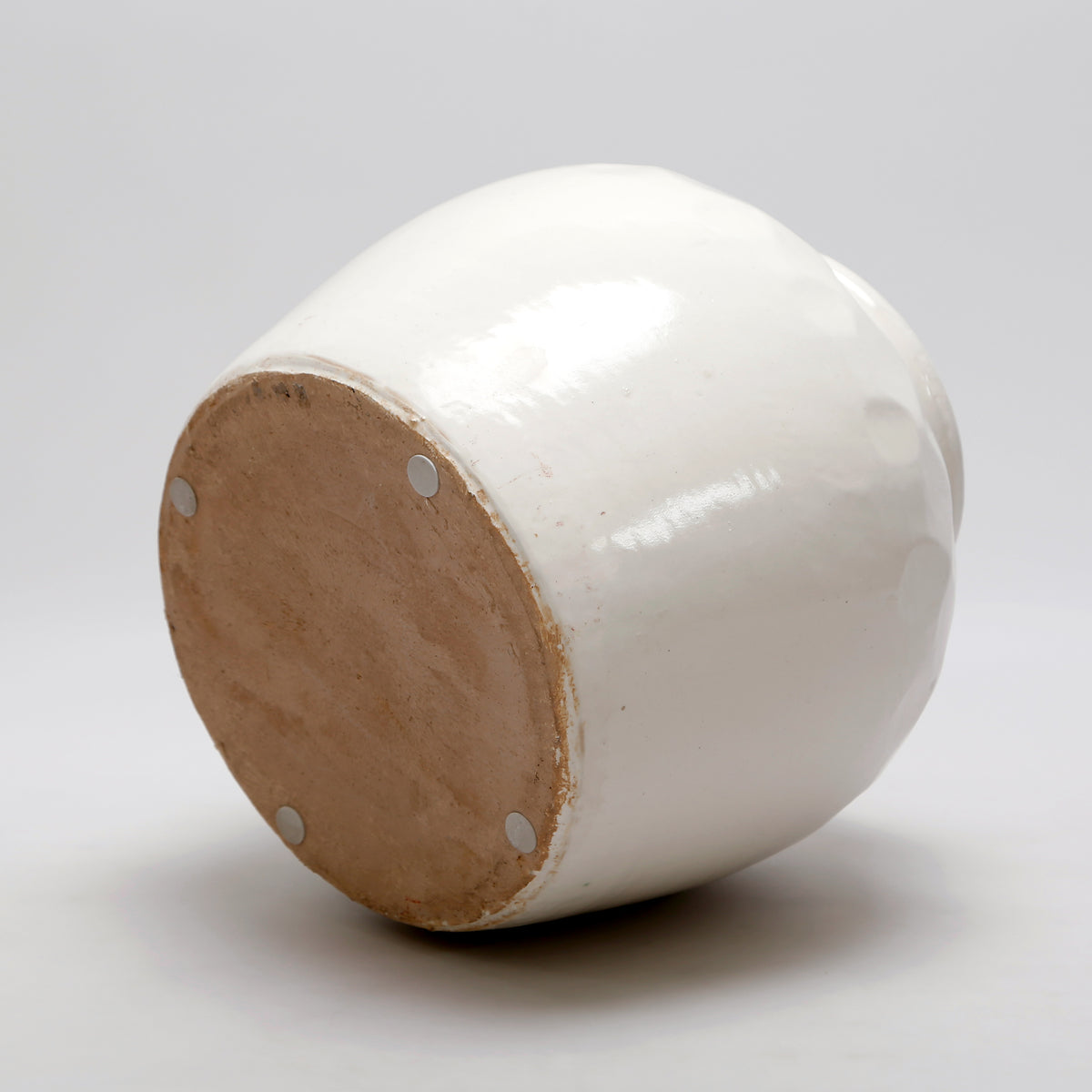 10" White Ceramic Round Jar