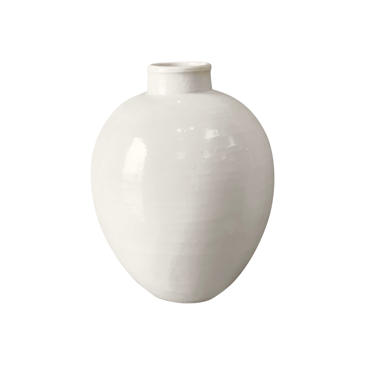 White Ceramic Egg-shaped Vase