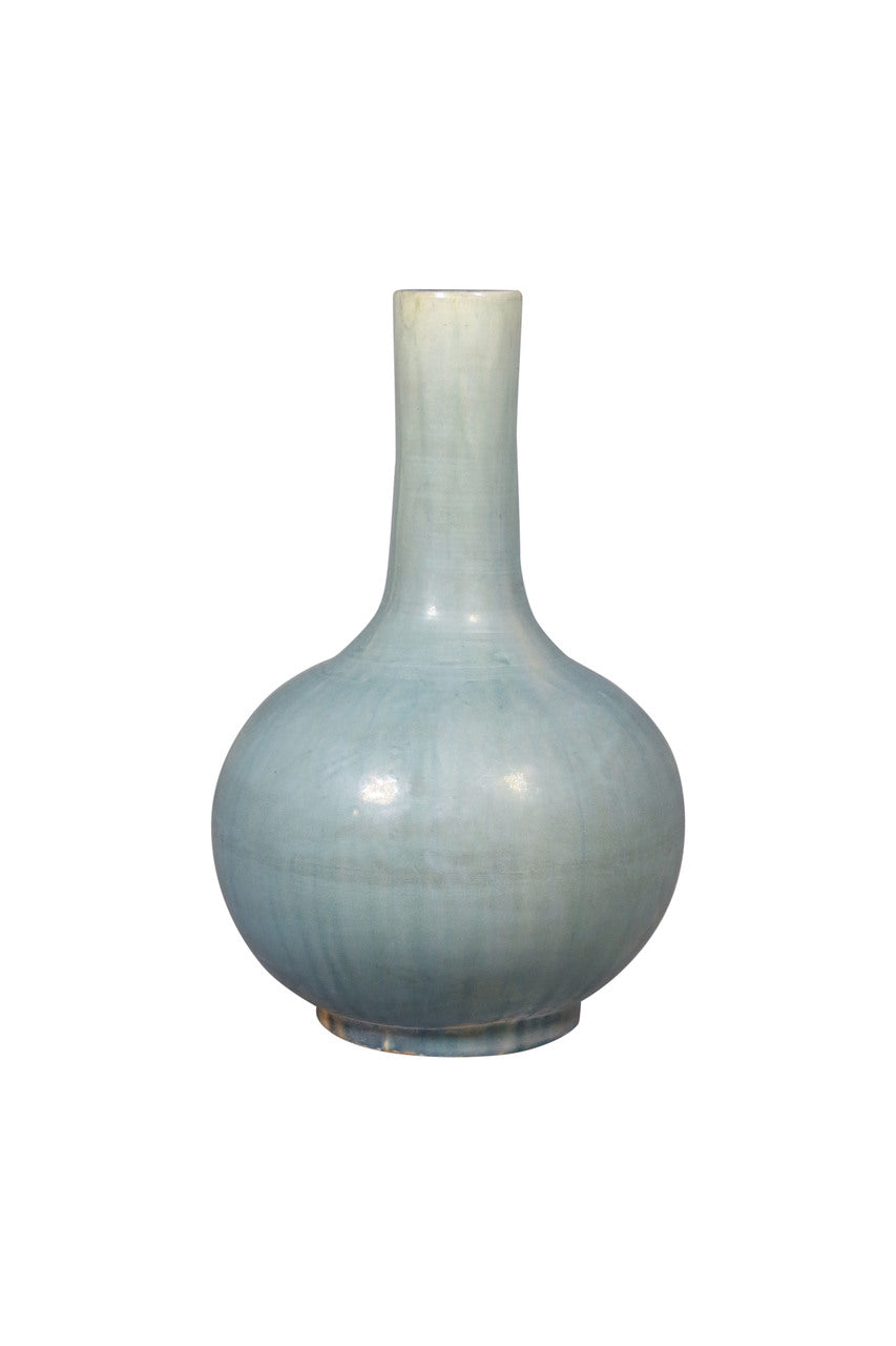 Green Vintage style Ceramic globular Vase(size and finish vary)