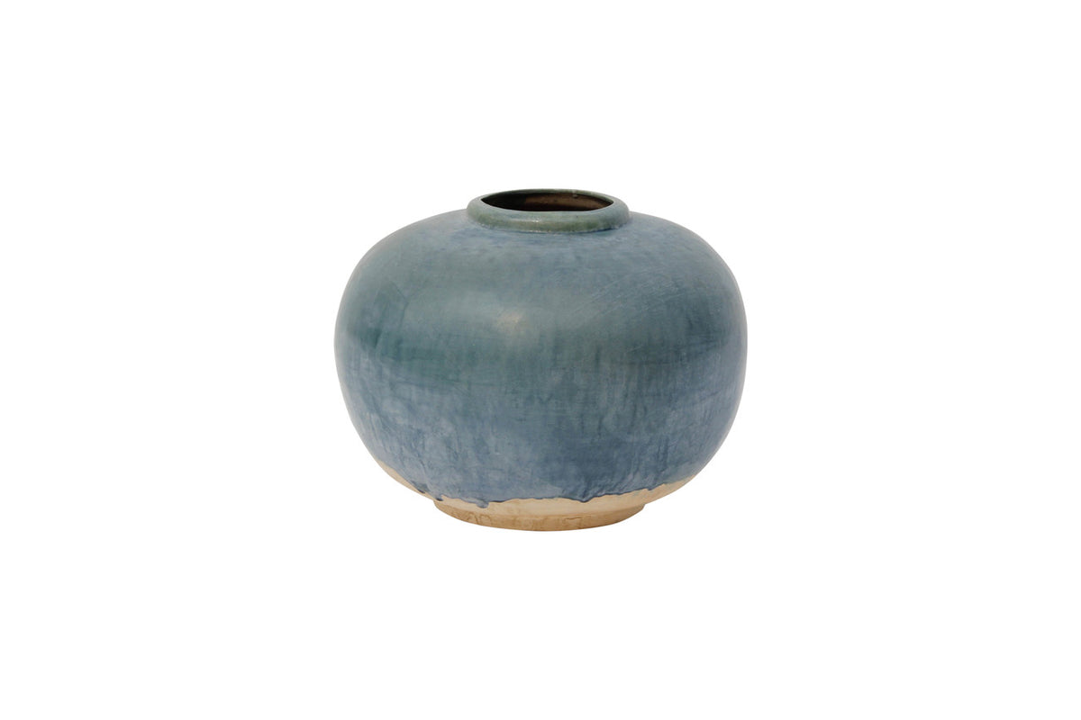 Green Vintage style Ceramic Round Pot (size and finish vary)