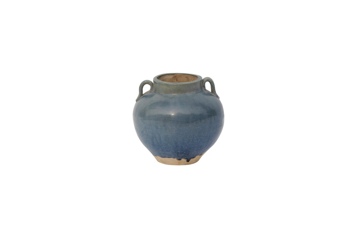 Green Vintage style Small Pot with Two Handles(size and finish vary)