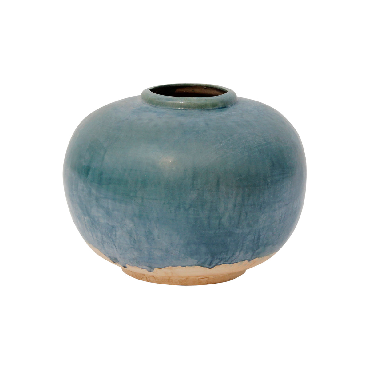 Green Vintage style Ceramic Round Pot (size and finish vary)