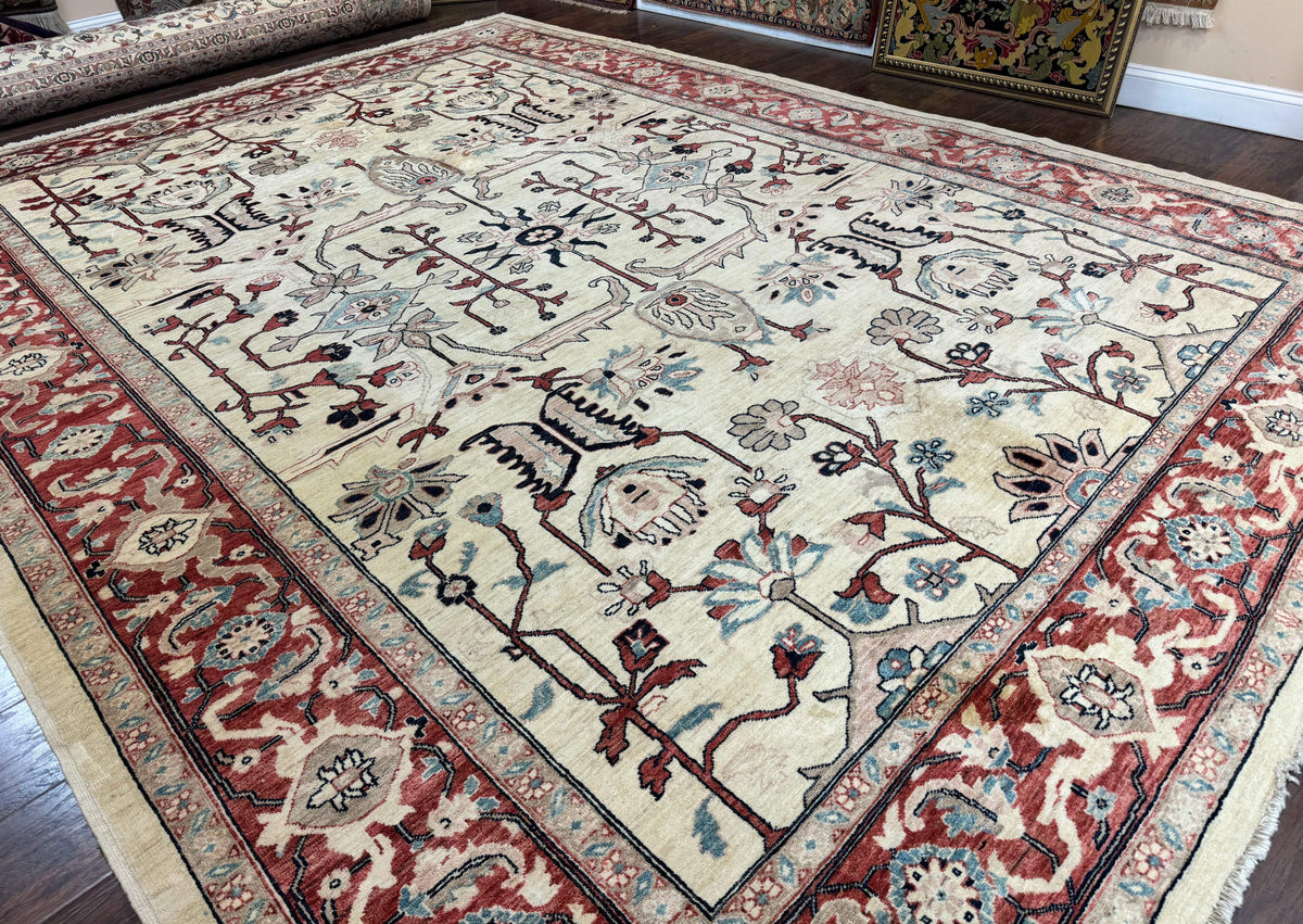 Peshawar Rug 10x14, Beige and Rust Red, Large Pak Persian Rug, Pakistani Rug - Jewel Rugs, view 13