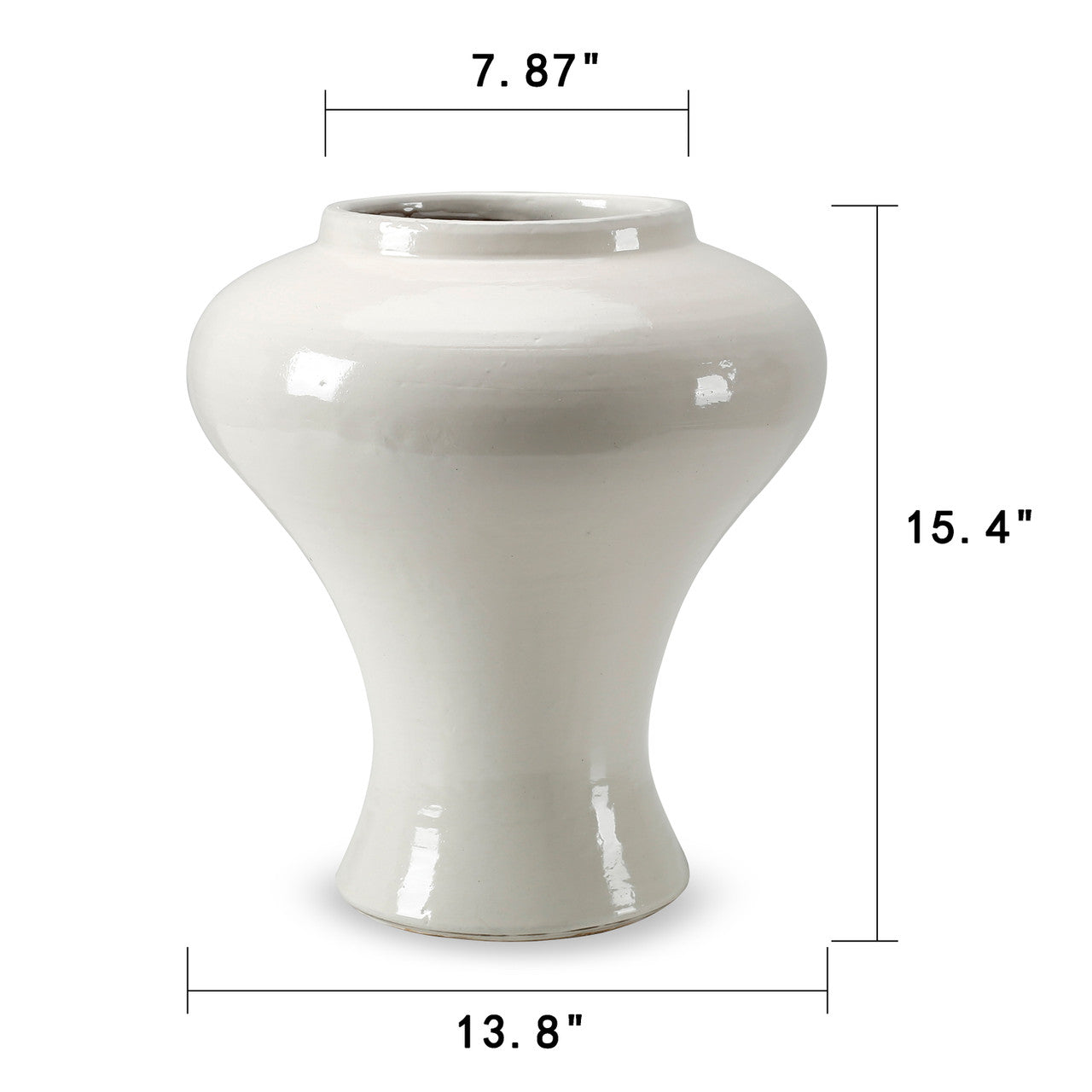 16" Creamy White Pot with High Waist