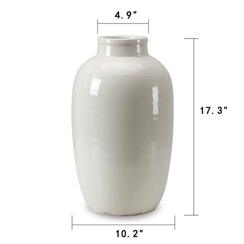 17" Creamy White Tall Vase image 2