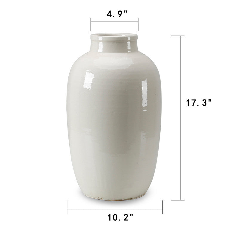 17" Creamy White Tall Vase image 3