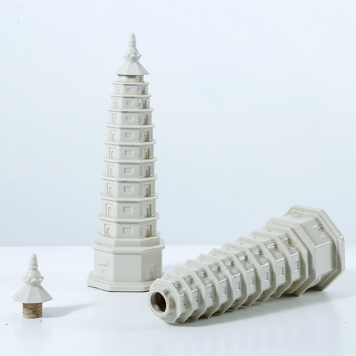 16" White Porcelain Pagoda