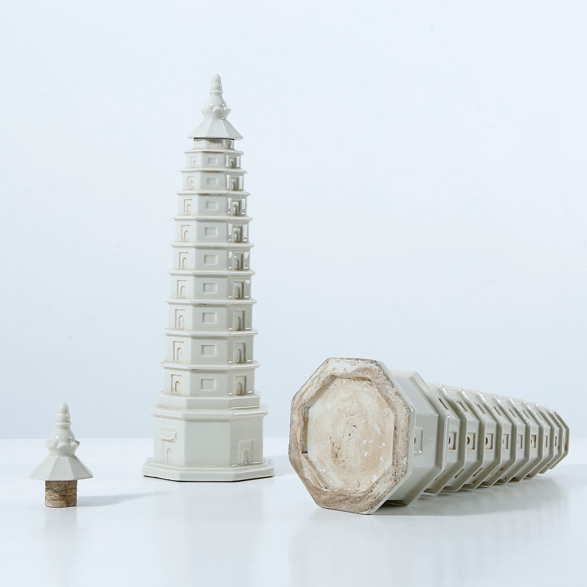 16" White Porcelain Pagoda