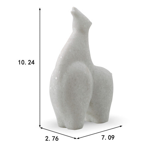 10" High Hand Carved Horse Statue Natural White Marble image 2