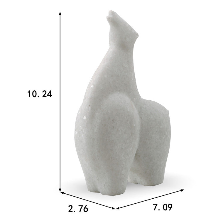 10" High Hand Carved Horse Statue Natural White Marble image 3