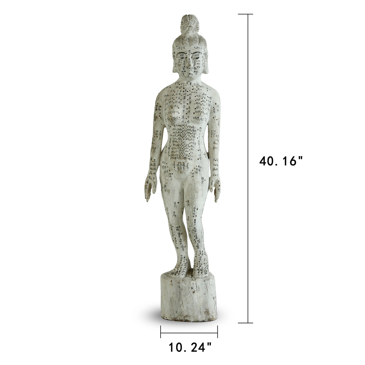 Acupuncture Female Figure Model Antique White Approx. 40"H