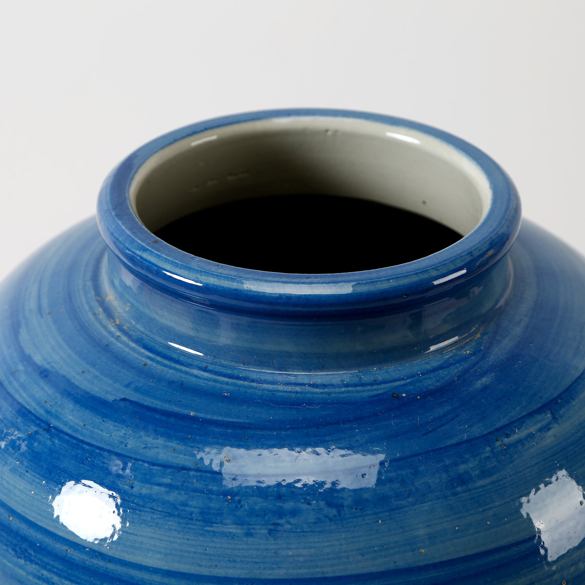 Sky Blue Jar Large Opening 15"H
