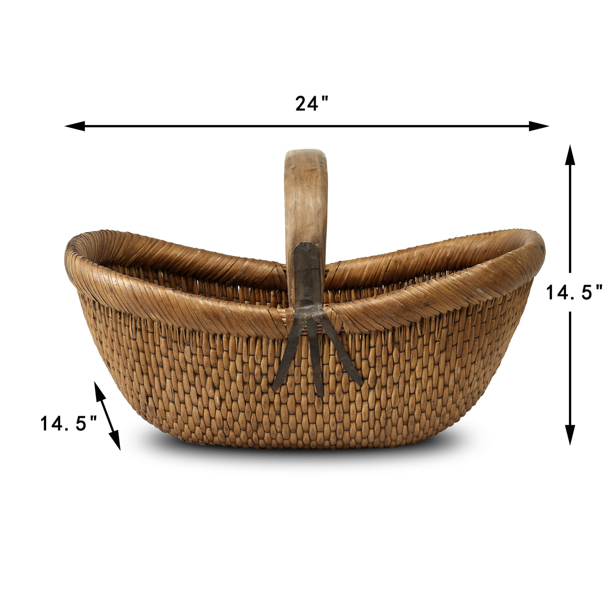 Vintage willow basket size & color vary