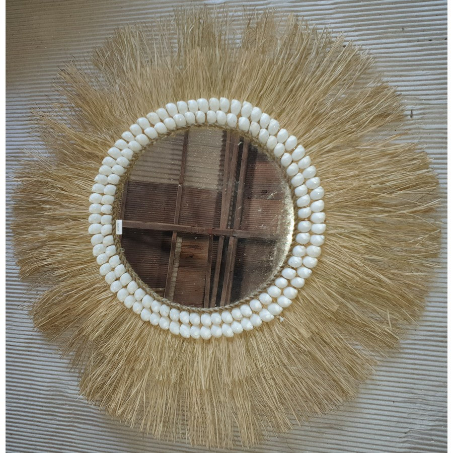 Decorative Straw Mirror 24"x24"