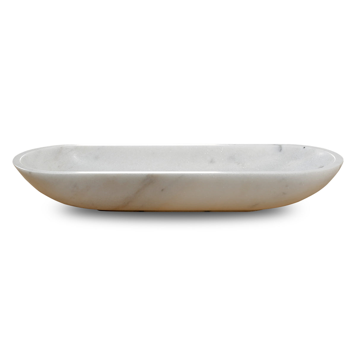 Nature White Marble Oval Bowl