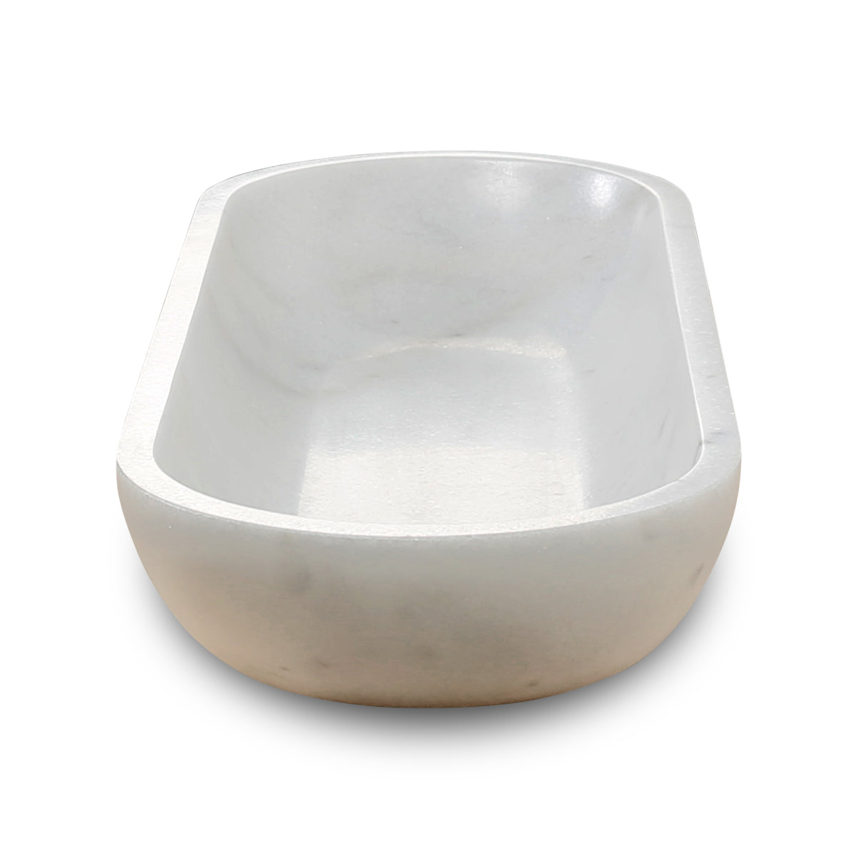 Nature White Marble Oval Bowl