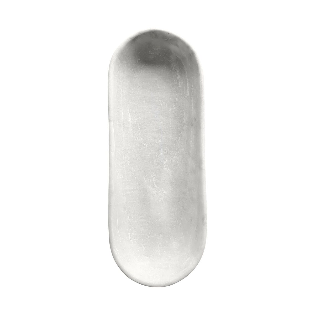 Nature White Marble Oval Bowl