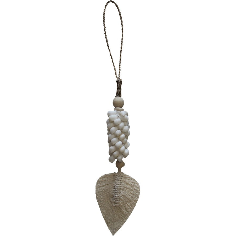 15" Shell Tassel with Thread Leaf