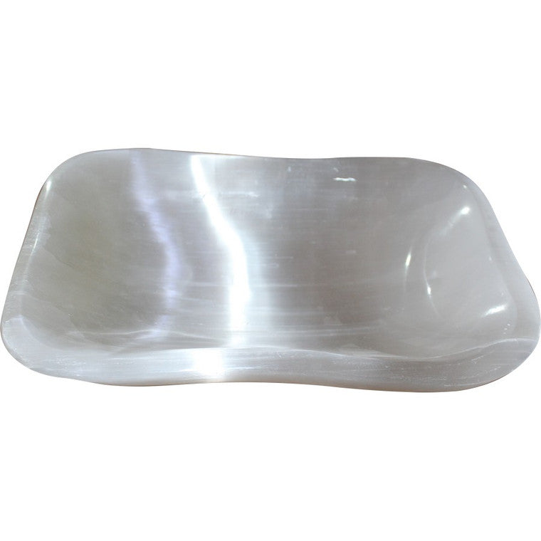 Live Edge Rectangular Selenite Plate Approx.12Wx9Dx2H image 3