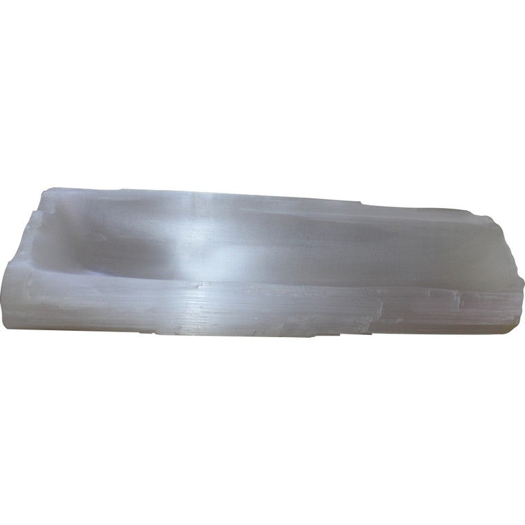 Live Edge Rectangular Selenite Bowl Approx. 15x6x2H image 3