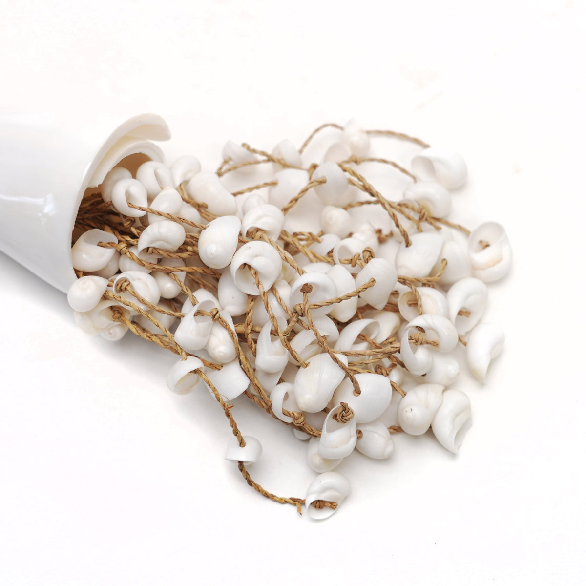 27" Long Shell Bell tassels White