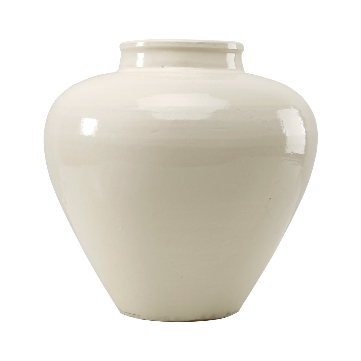 12" Tall Tapered Vase Off White