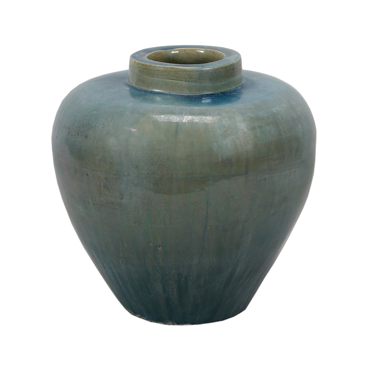12" Vintage Green/blue Tapered Vase