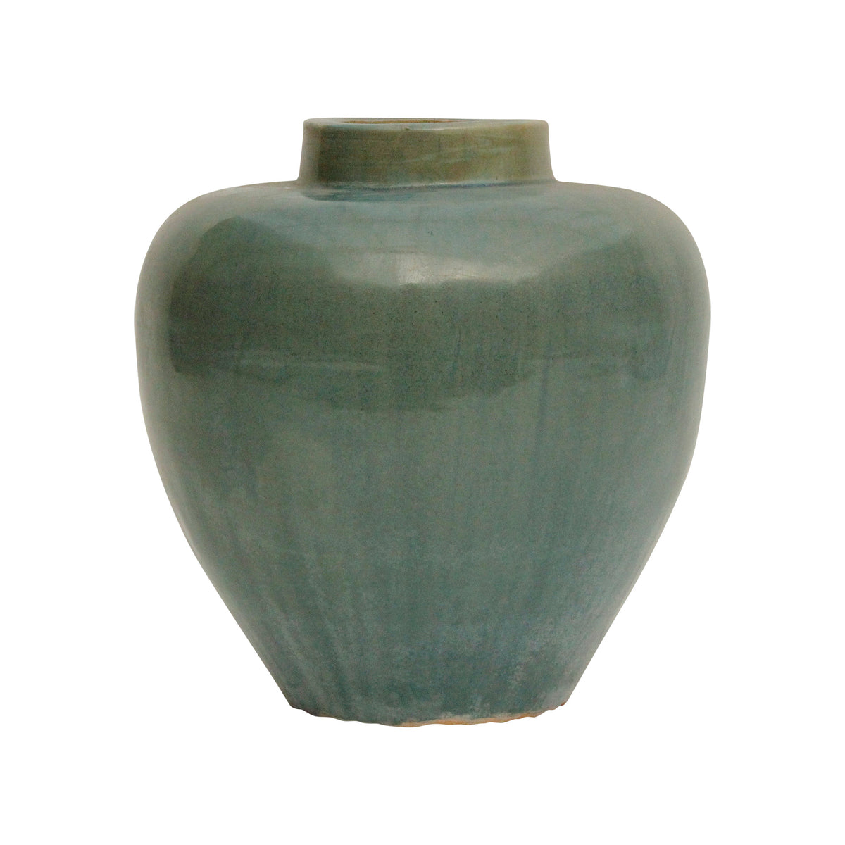 12" Vintage Green/blue Tapered Vase