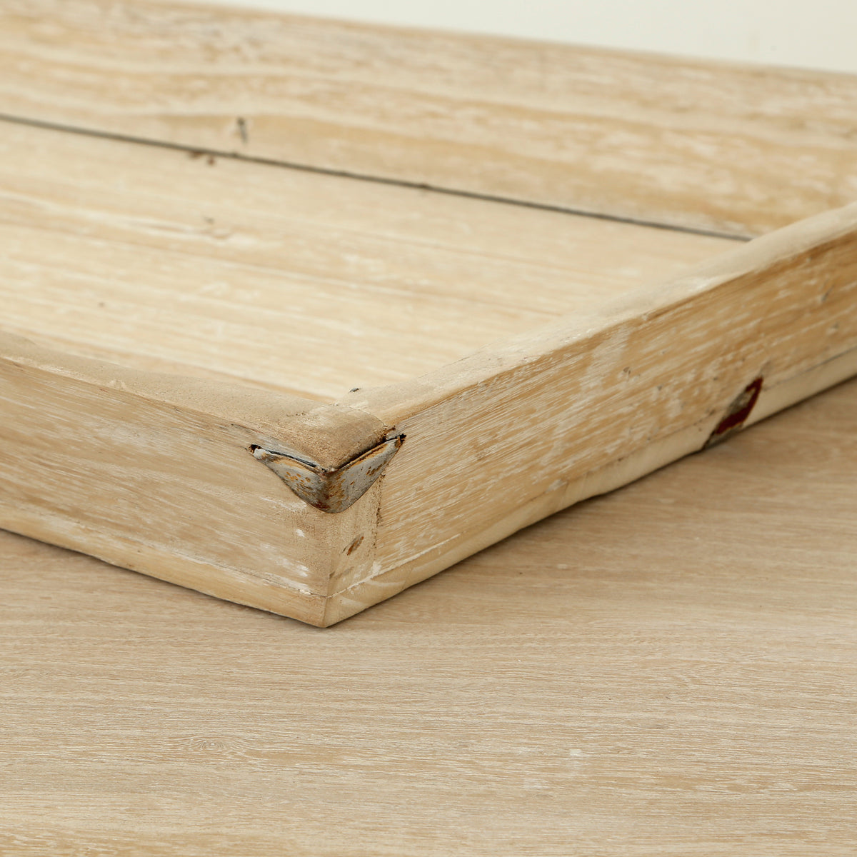 Vintage RectangleTray Weathered Off white wash
