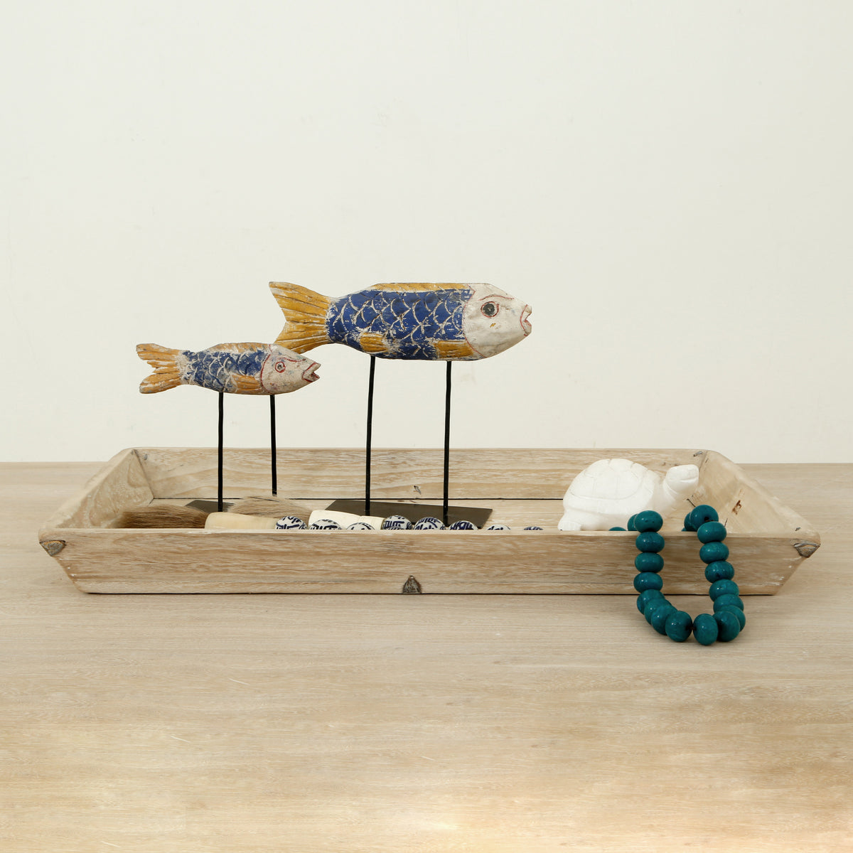 Vintage RectangleTray Weathered Off white wash