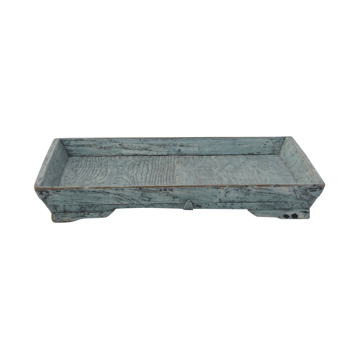 Vintage SquareTray with weathered soft aqua wash