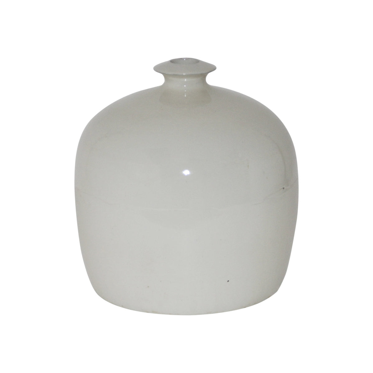 11" H Off White Ceramic Vase with small opening