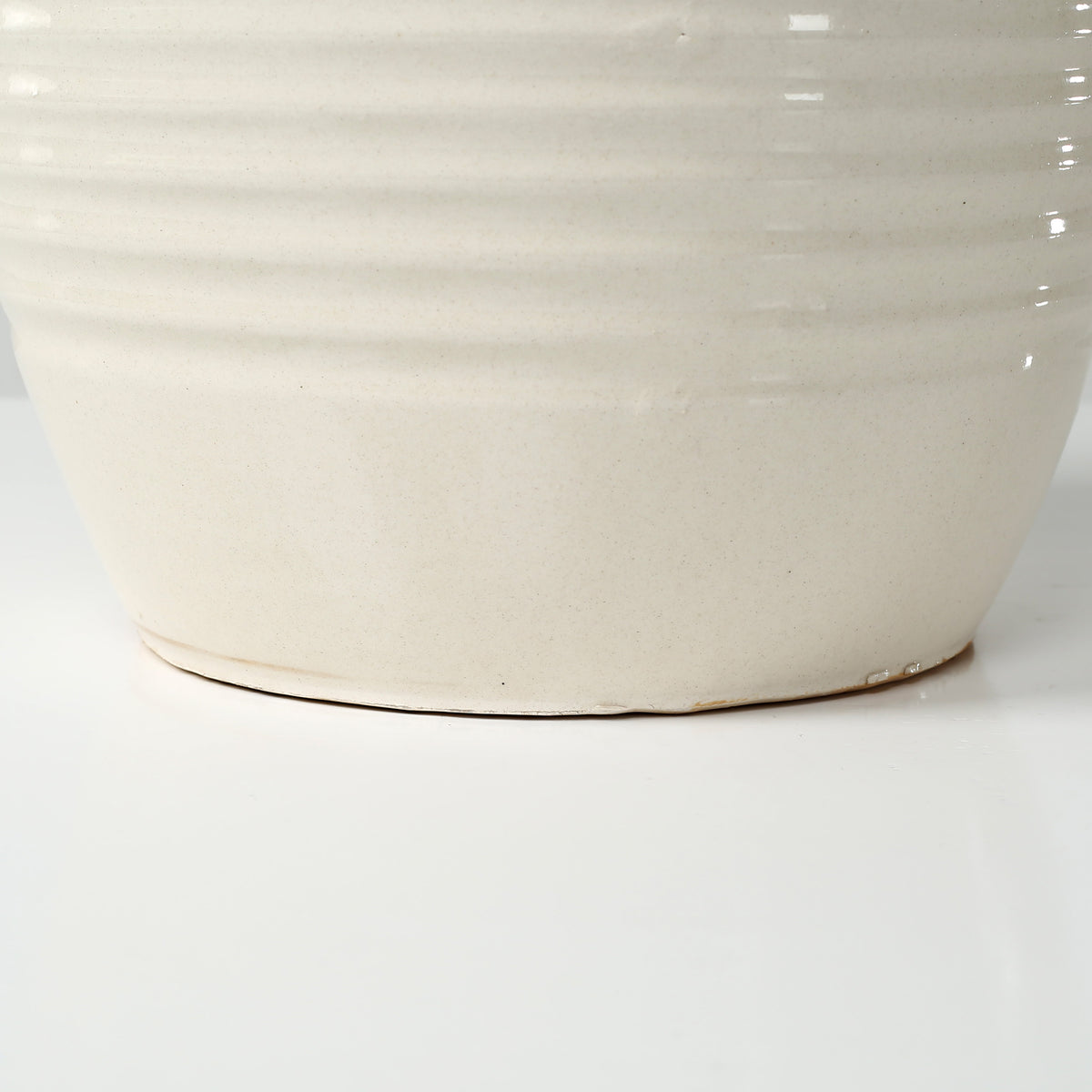 Approx. 14 Inches High Off White Ceramic Coil Pot