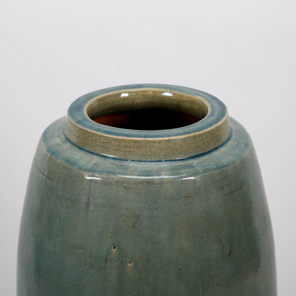 Green Vintage style Ceramic Vase Tall
