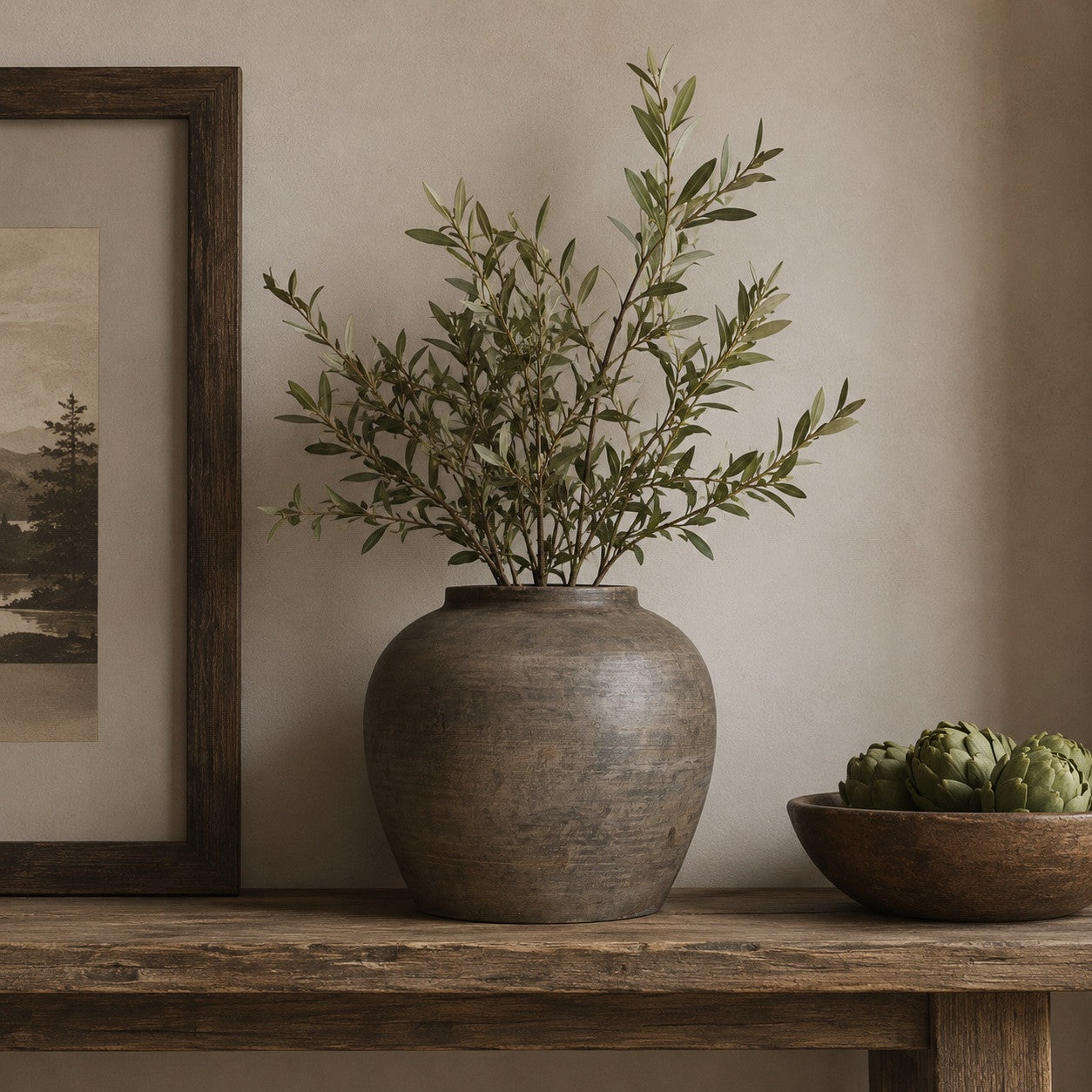 Approx 10" Vintage Charcoal/Gray pottery Jar Medium (size & finish vary)