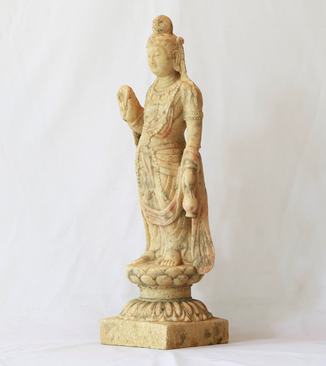 White Marble Buddha with Ceremonial Dress image 4