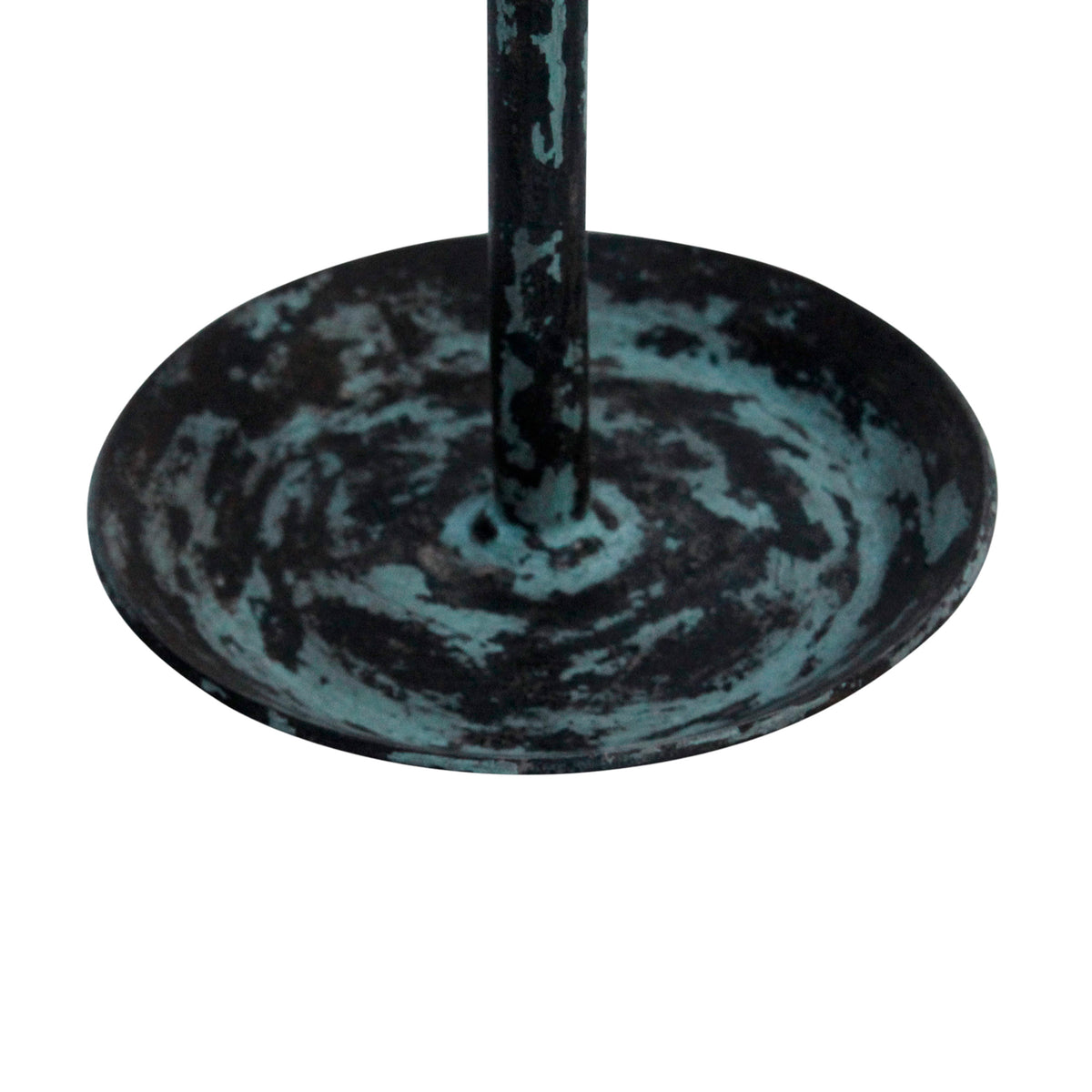 Rustic Iron Candle Holder SMALL - Desktop Style Vintage blue
