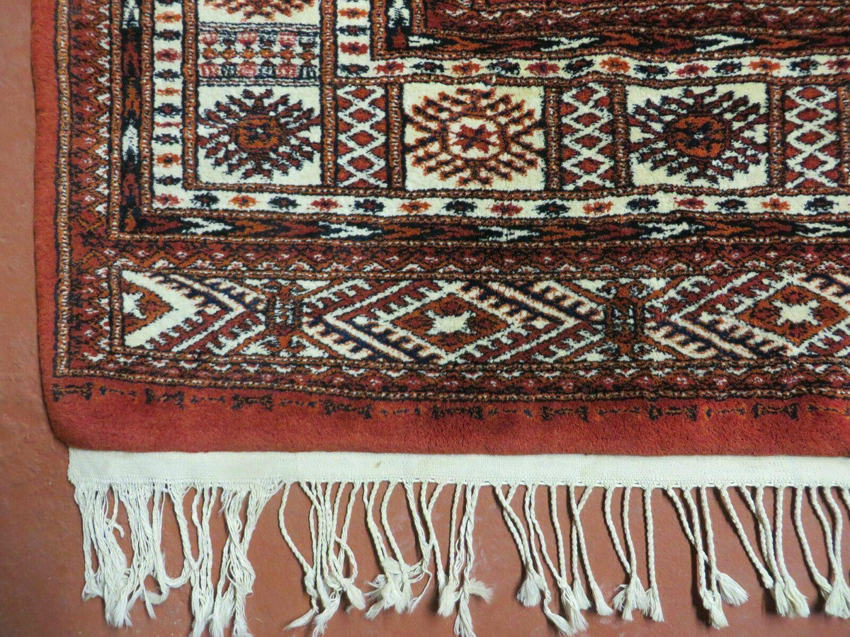 7' X 9' Vintage Handmade Bokhara Turkoman Pakistan Wool Rug Carpet Nice - Jewel Rugs, view 8
