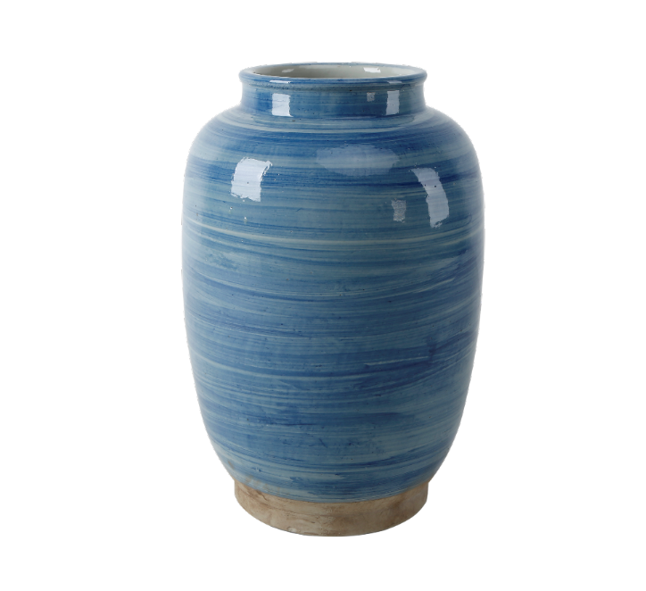 Approx. 16 Inches High Spiral Design Vase Sky-Blue