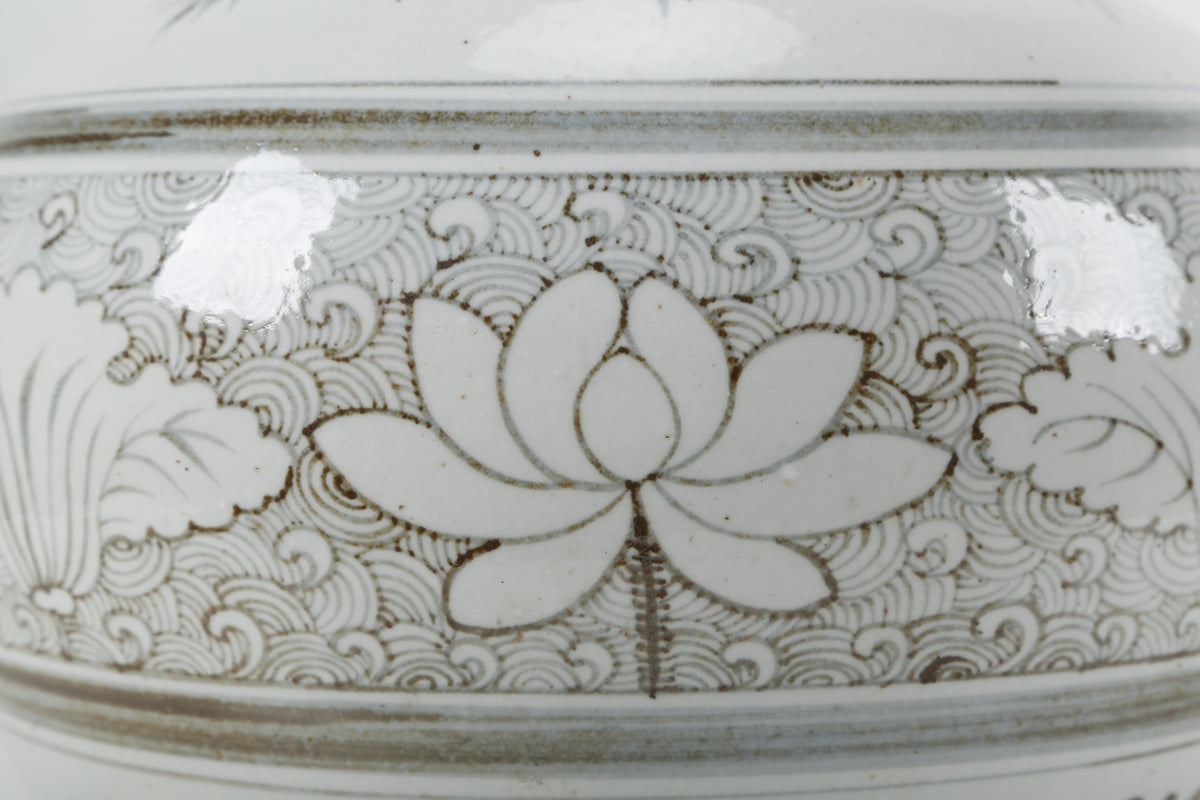 Ming Ming Vase with Lotus Motif 13x13