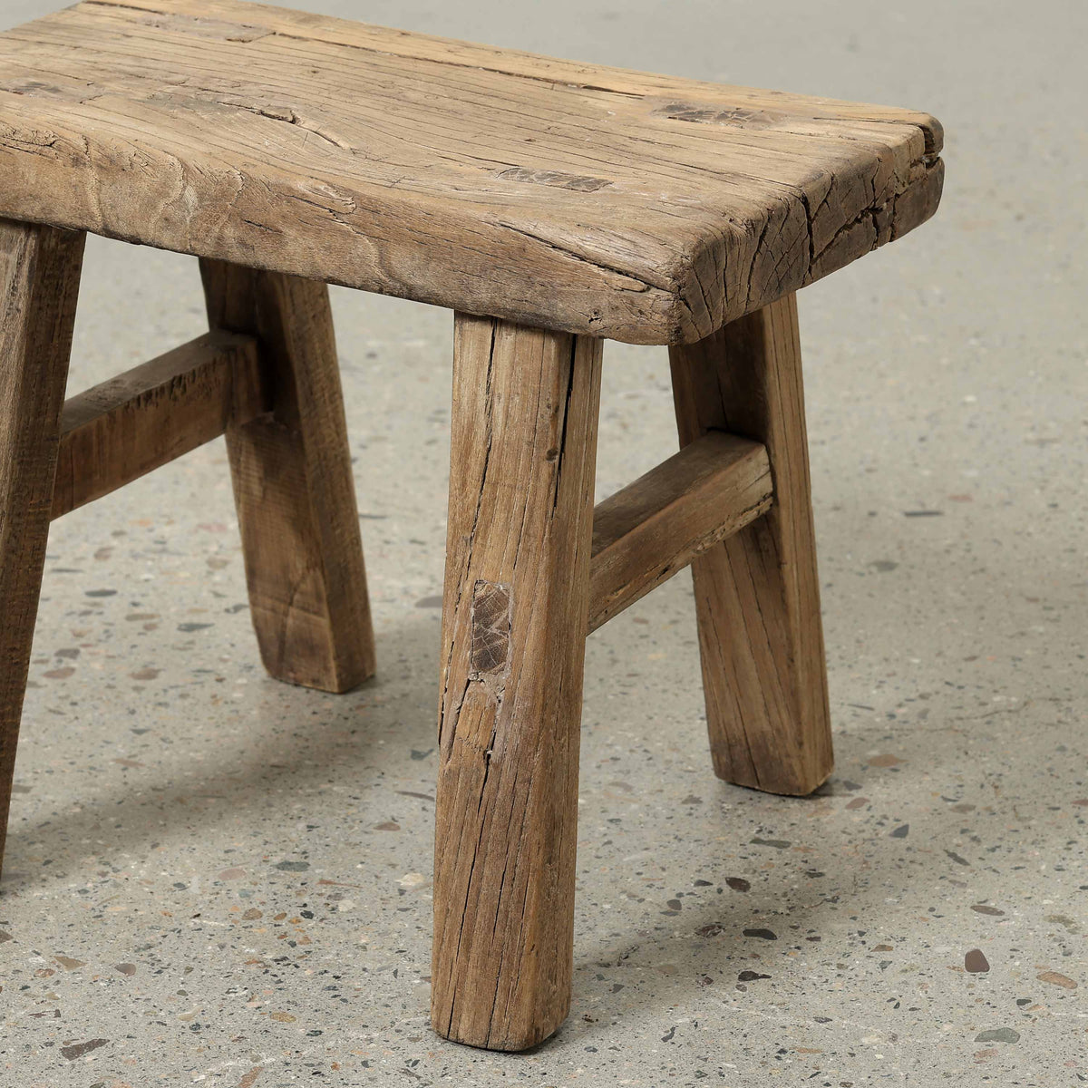 Vintage Mini Stool Weathered Natural (Approx 10-12" wide, 5-7" deep,8-10" high)