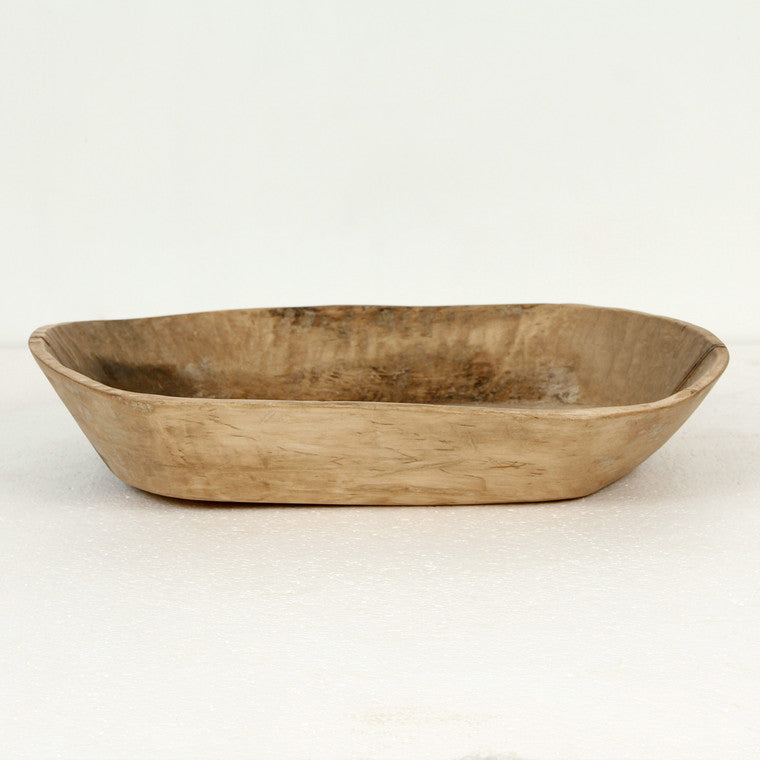 Approx 20" Long Oval Antique Wooden Tray Weathered Natural (size and finish vary) image 3