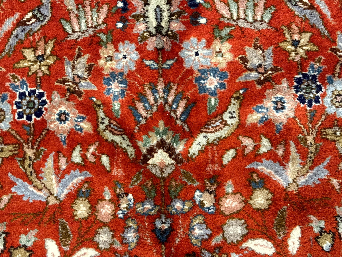 Persian Tabriz Rug 6x10, Burnt Orange and Tan, Animal Pictorials, Deer, Floral, Taba Tabae Carpet - Jewel Rugs, view 4